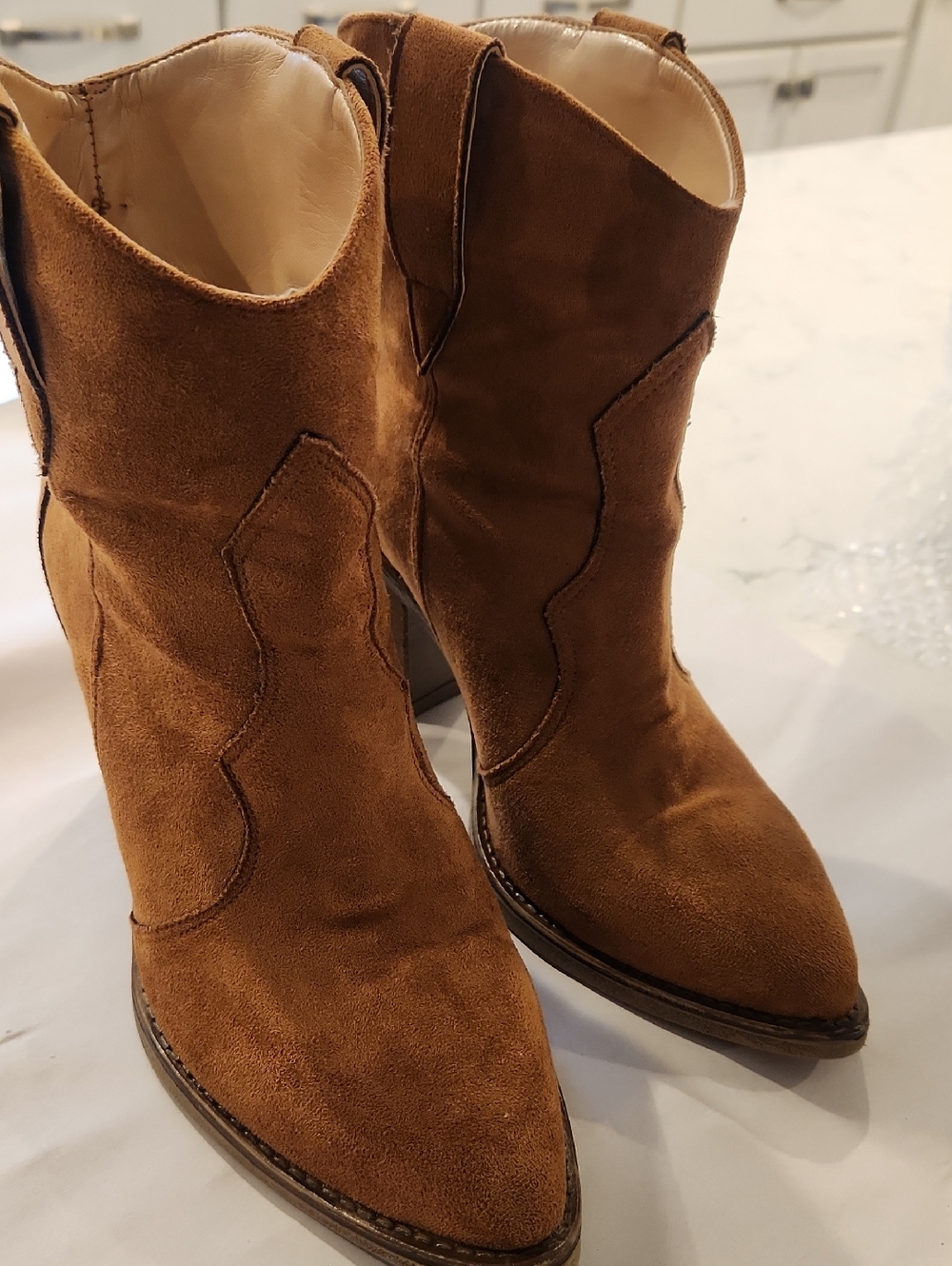 Women’s Suede Ankle Boots in Brown - Picture 2 of 8